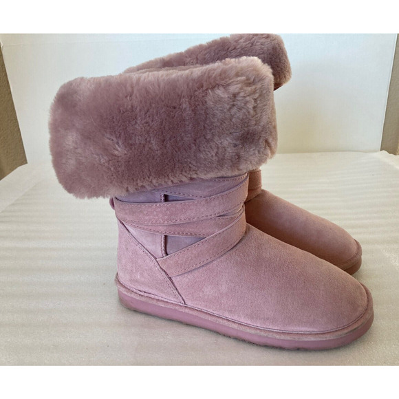 LAMO Womens Pink Suede Winter Boots 8.5 Furry - Picture 1 of 10